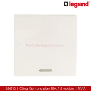 654313 Công tắc trung gian Legrand Rivia 10A, 1.5 module