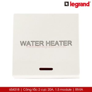 654318 Công tắc 2 cực 20A Legrand Rivia, 1.5 module