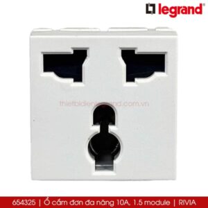 654325 Ổ cắm đơn đa năng Legrand Rivia 1.5 module, 10A