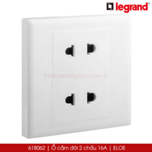 618062 Ổ cắm đôi 2 chấu Legrand Eloe