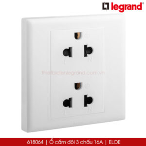 618064 Ổ cắm đôi 3 chấu Legrand Eloe