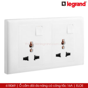 618069 Ổ cắm đôi đa năng có công tắc Legrand Eloe