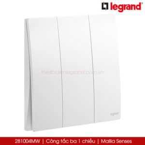 281004MW Legrand công tắc ba 1 chiều Mallia Senses, màu trắng