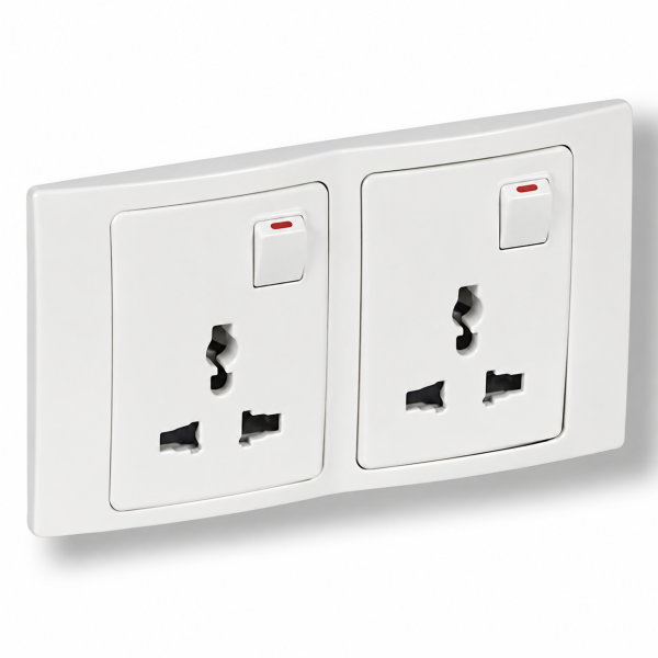 Bộ ổ cắm đôi đa năng màu trắng Mallia – Legrand