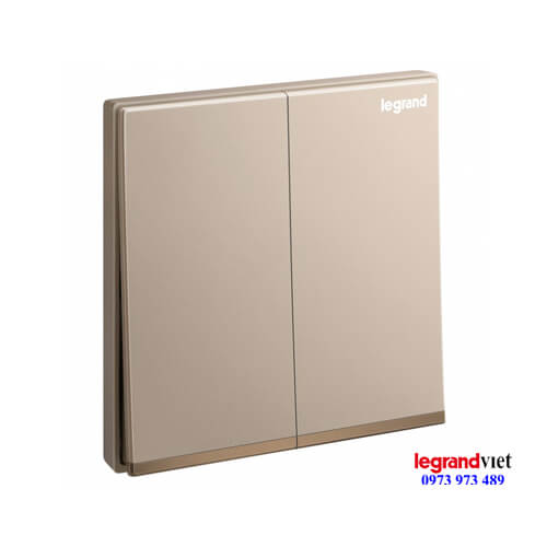 Công tắc đôi 1 chiều màu Rose Gold Galion