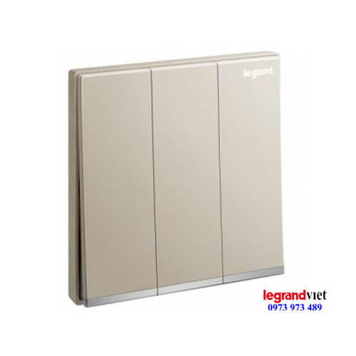 Công tắc ba 1 chiều màu Champage Galion
