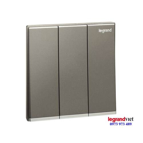 Công tắc ba 1 chiều màu Dark Silver Galion
