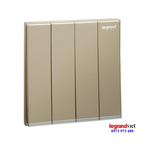 Công tắc bốn 1 chiều Galion màu Champage