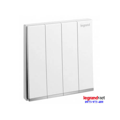 Công tắc bốn 1 chiều Galion màu trắng