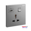 Ổ cắm đa năng kèm USB màu Dark Silver Galion Legrand