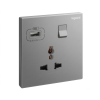 Ổ cắm đa năng kèm USB màu Dark Silver Galion Legrand